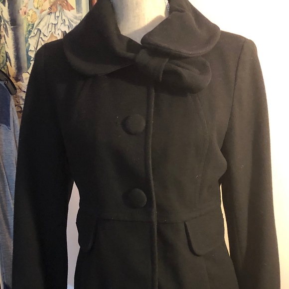 ABS Silver Label Wool Black Coat Sz6 - Picture 1 of 8